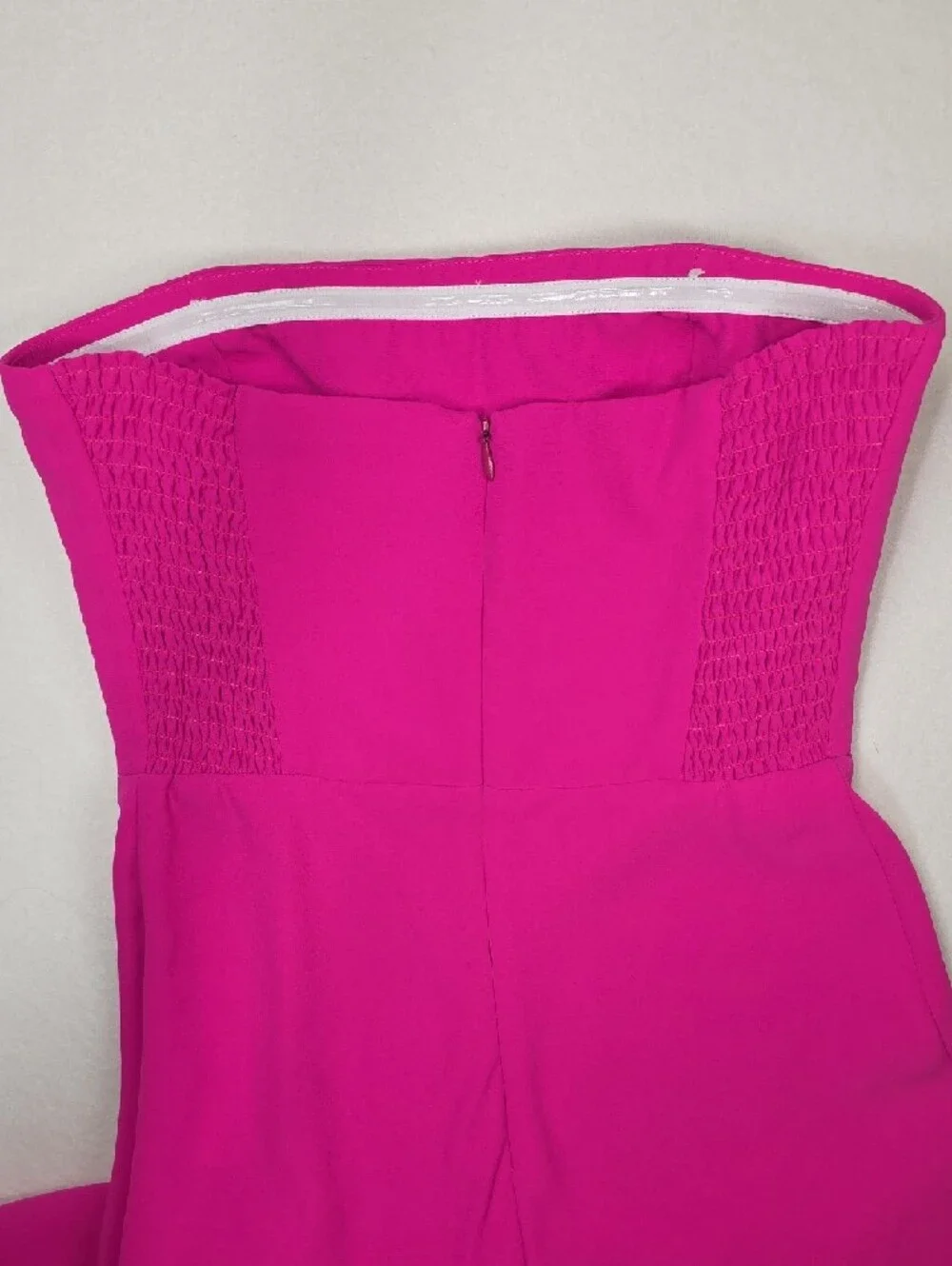 Amanda Uprichard Strapless Hot Pink Midi Dress with Side Slit Party Bridesmaid - Picture 8 of 13